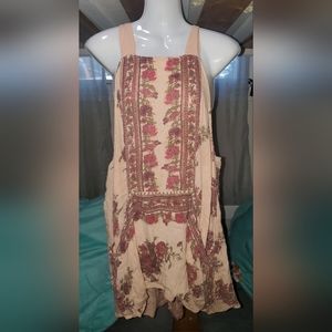 Free People Peach Paradise Song Floral Side Pocket Boho Mini Dress XS